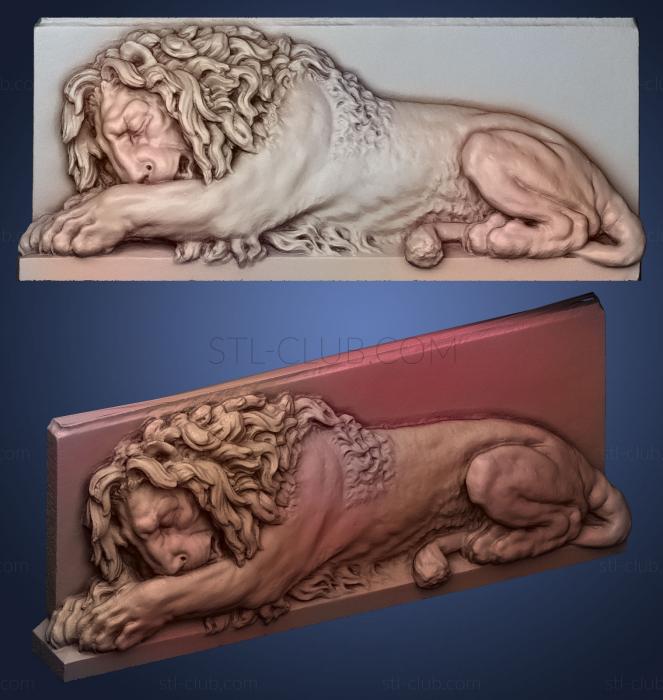 3D мадэль Уставший лев (STL)